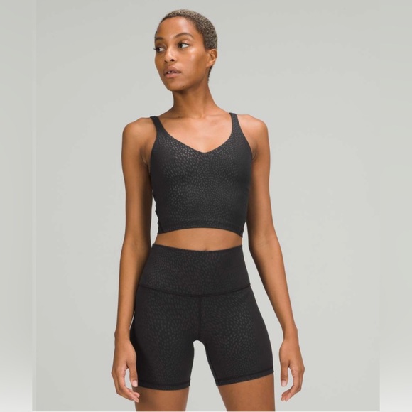 lululemon athletica Tops - Lululemon Cropped Align Tank Top Jewel Emboss Black
